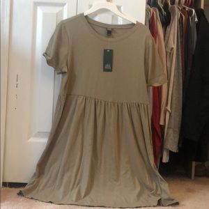 Olive Green Babydoll Dress